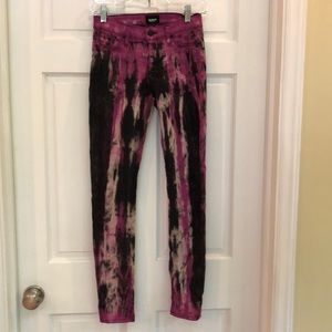 Fun skinny mid-rise tie dye jeans